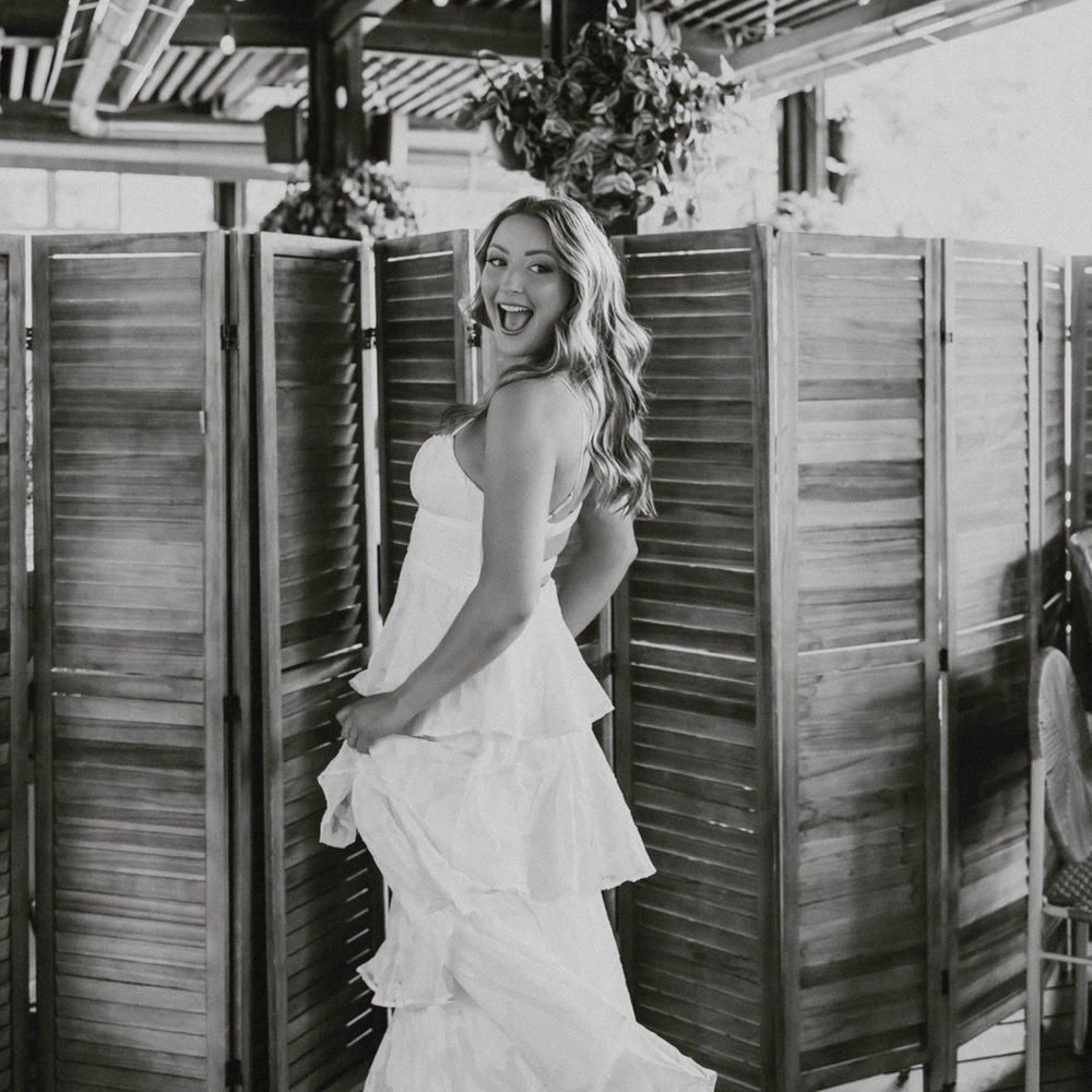 Hello Molly- “Thriving Now” White Midi Dress